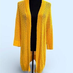 Torrid Golden Yellow Open-Knit Women's Sweater cardigan size 1x Torrid size 0